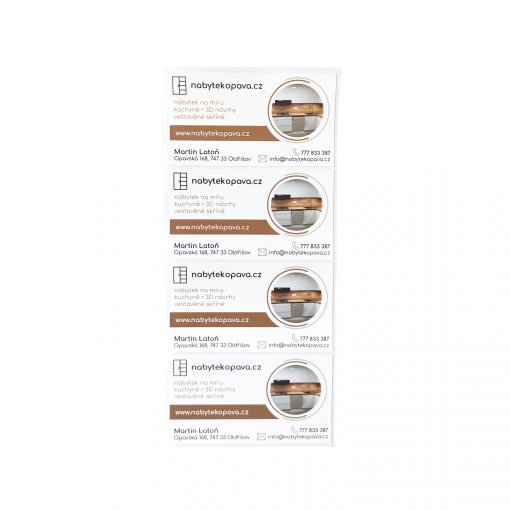 Tisk plastov� samolepky - vizitka 90x50 mm