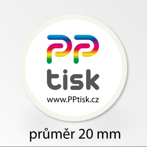 Tisk samolepky - kulat�, kruh, pr�m�r 20 mm