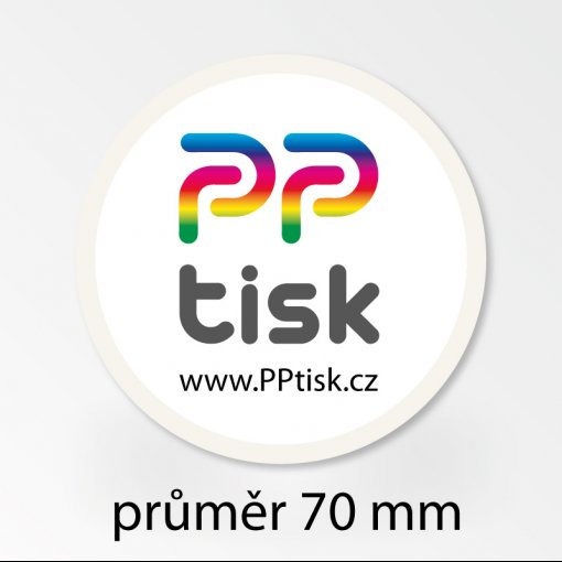 Tisk samolepky - kulat�, kruh, pr�m�r 70 mm