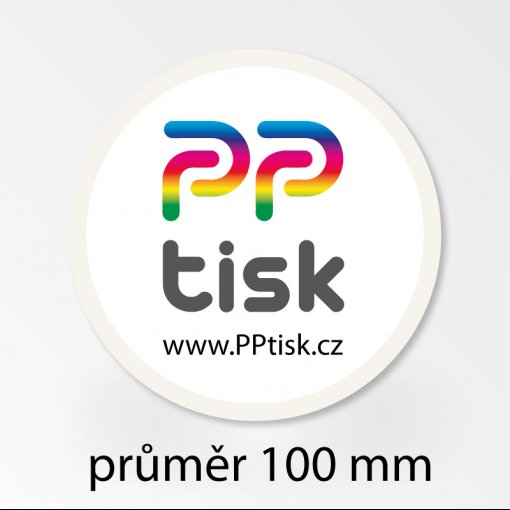 Tisk samolepky - kulat�, kruh, pr�m�r 100 mm