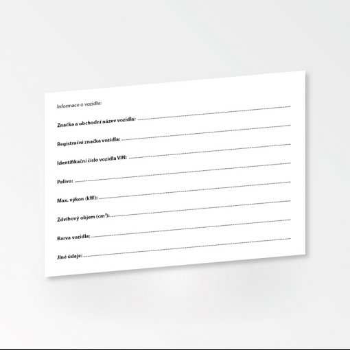 Tisk servisní knížky vozidla / auta