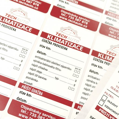 Tisk samolepky pro autoservis - servis klimatizace