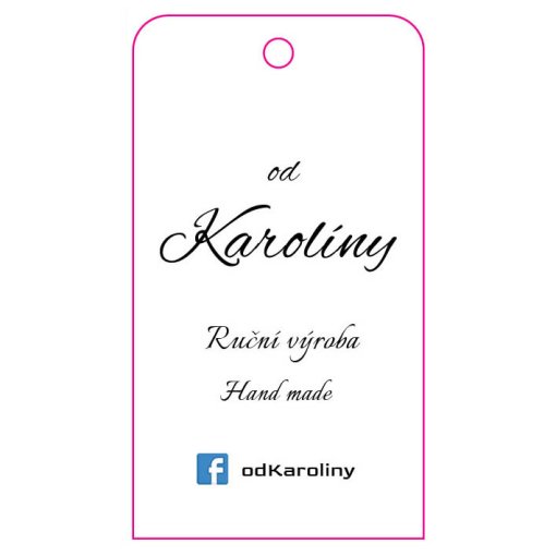 Tisk visa�ky zaoblen� rohy naho�e o rozm�ru 9x5cm