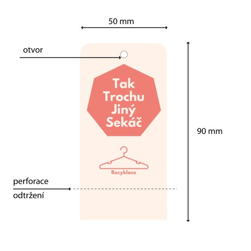 Tisk visa�ky zaoblen� rohy naho�e o rozm�ru 9x5cm