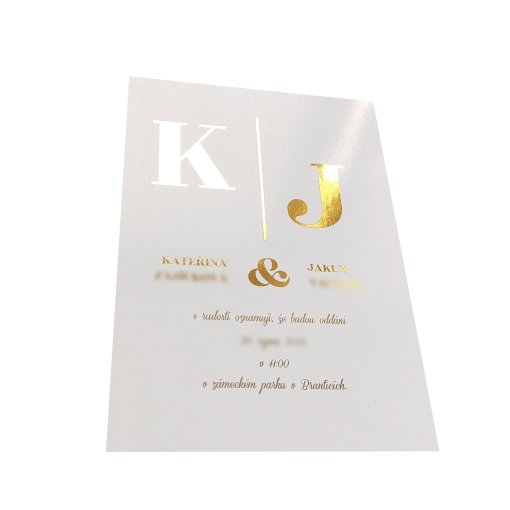Tisk svatebn�ho ozn�men� zlatou barvou
