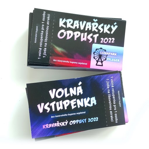 Tisk vstupenky nebo losu s perforac�, kontroln� �st�i�ek