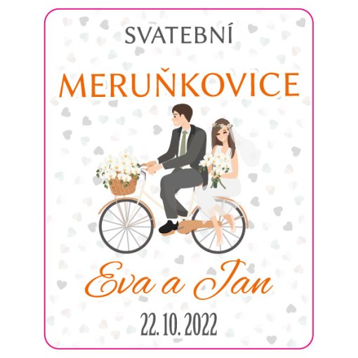 Tisk samolepky svatebn� slivovice - 75x95mm