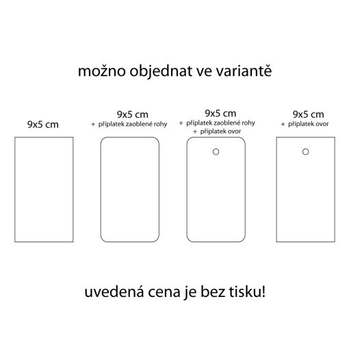 Visa�ka bez tisku 9x5 cm, s otvorem nebo bez
